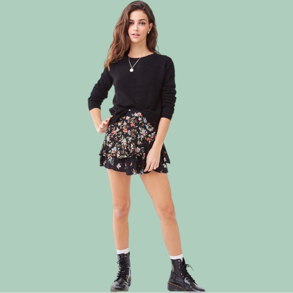 Forever 21 x Ambiance Apparel Ribbed Knit Mustard Lace-Up Sweater - Picture 6 of 7